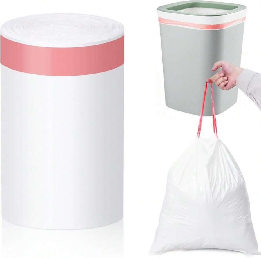 MakMeFre 4Gallon Drawstring Small Kitchen Trash Bags,Clean Fresh Scent And Heavy Duty Garbage Bags(100 Count,45x50cm) - ColorA - 查看 1