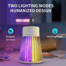 1个全新便携式静音物理灭蚊灯，USB充电卧室驱蚊灯带夜灯 - 圓形 - 查看 3