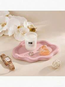 Elegante bandeja de plástico con forma de nube de una sola pieza - Soporte de lujo de una sola capa para exhibir joyas y perfumes, perfecto para el hogar, la sala de estar y la oficina. Esta bandeja es un gran regalo para bodas, Pascua y San Valentín, creando un ambiente elegante y mejorando la estética del espacio. - Multicolor - Ver 8