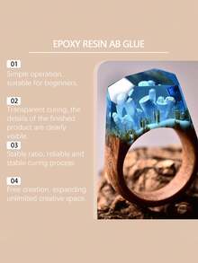 DIY Transparent Epoxy Resin AB Kit, Handmade Jewelry Odorless Quick-Drying Glue, Curing Crystal Resin Glue - Multicolor - View 8