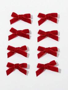 8个/套迷你粉色蝴蝶发夹，适合秋冬季日常佩戴，女士侧刘海发夹 - 彩色 - 查看 4