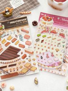 1pc Miniature Scenery Sticker, Micro Store Series, PET 3D Daily Kitchen Miniature Scene Sticker For Scrapbooking DIY Stickers Funny Stickers Kindle Scrapbook Supplies Laptop Sticker - Multicolor - View 3