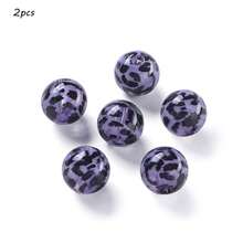 新款豹纹亚克力散珠心形星形透明直孔DIY手机链串珠材料 - 彩色 - 查看 30