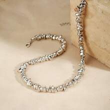 1pc Elegant Fashion Asymmetrical CCB Geometric Heart Pendant Necklace, Suitable For Women's Daily Wear, Various Holidays, Mother's Day Gift, Socializing, Parties, Activities, Beach, Vacation Jewelry - Multicolor - View 6