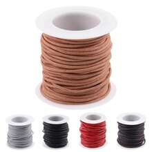 11 Yards X 2mm Natural Round Leather String Cord Soft Leather Rope Cord Spool For Necklaces Bracelets Shoelace Wrapping Crafts Jewelry Making Supplies - -Tự nhiên- - Xem 1