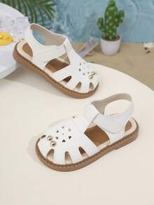 夏季女童软底鞋，儿童厚底平底凉鞋，大童新款 - 白色 - 查看 4