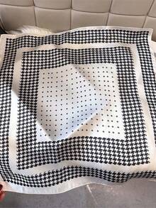 A Fashionable Spring-Summer Check-Patterned Square Scarf, Suitable For Daily Use, Office Wear, And Vacation Occasions. - Multicolor - View 9