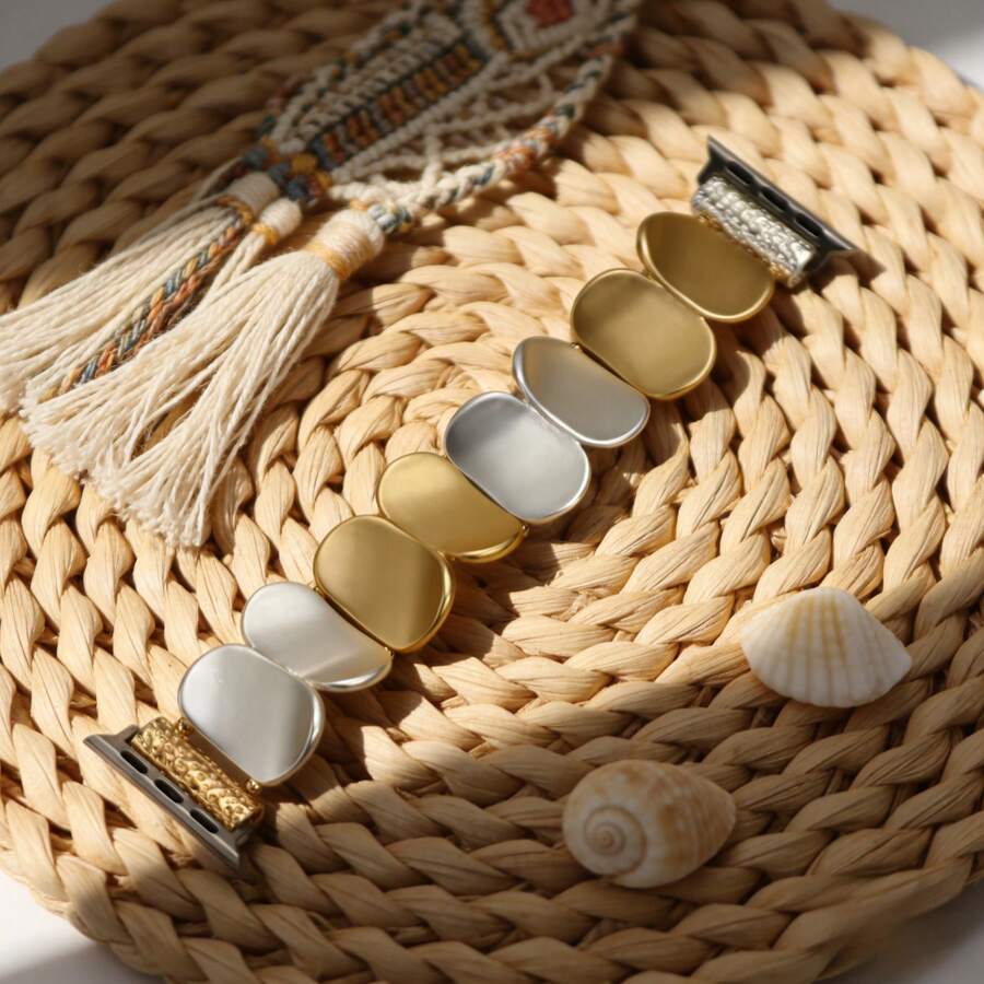 1pc Matte Metal Minimalist Elastic Watch Band (Watch Not Included), Suitable For Daily Wear And Gift, Compatible With 38/40/41/42/44/45/46/49mm Ultra1/2/3/SE/11/10/9/8/7/6/5/4/3/2/1 Series - Mixed Colors - View 1