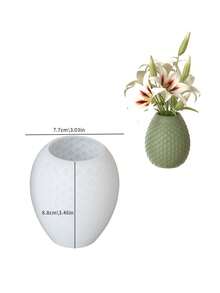 Flowerpot Plant Cement Clay Gypsum Silicone Mold Dragon's Egg Scale Relief Vase Shape DIY Stripe Scented Fragrance Bottle Epoxy Resin Crafts Molds Silicone Molds Candle Holder Making Plaster Molds Pen Storage Mold - White Silicone Mold - View 2