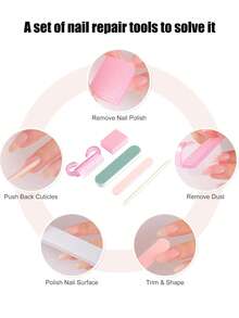 20/10/5 美甲护理套装，指甲修剪工具套装，迷你指甲锉和木质指甲棒套装，双面指甲锉，指甲清洁工具，用于DIY指甲抛光和护理，美甲工具，美甲辅助工具套装 - 彩色 - 查看 4