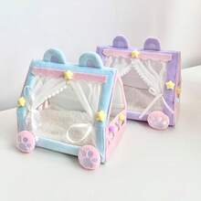 可爱仓鼠躲藏床 | 柔软封闭式聚酯纤维宠物屋，温暖舒适的小型宠物窝 - 查看 12