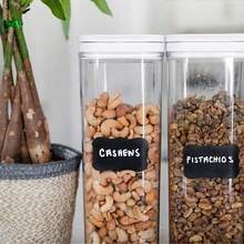 120pcs Reusable Waterproof Labels - Black Self-Adhesive Stickers, Suitable For Kitchen Containers, Spice Jars And Food Storage Boxes - Wave Pattern Design, Includes 1 White Chalk, Applicable For Mason Jars, Party Decorations, Crafts, Weddings, Storage, Glass Bottles, Home Kitchen Supplies (Essential For Kitchen Organization) - Multicolor - View 7