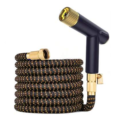Extended Retractable Garden Hose Metal Nozzle Spray Gun Car Wash Hose Garden Hose, Suitable For Irrigation And Cleaning Supplies