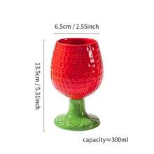 Strawberry Shaped Underglaze Ceramic Red Wine Glass, Bar, Festival Celebration Dining Tableware - View 15