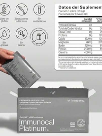 Immunocal Platinum® Original, Precursor de Glutatión – Aislado de Proteína de Suero de Leche, Renovación Cutánea y Celular, Promueve Huesos Fuertes | 30 Porciones