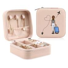 1个旅行地图首饰盒，便携式拉链首饰收纳盒，耳环盒，项链盒，首饰盒，首饰盒收纳盒，白色首饰盒 - 地圖 - 查看 6