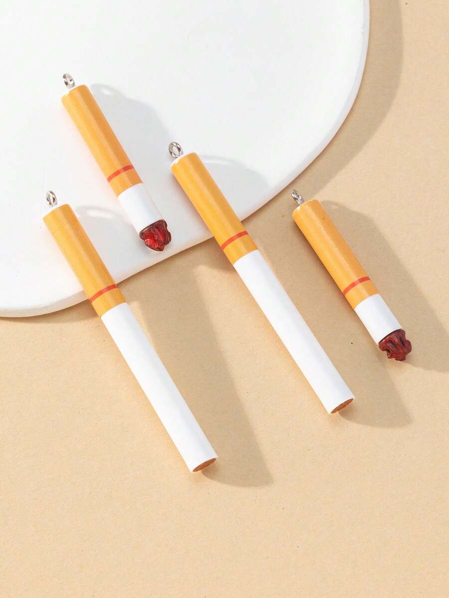 4件套时尚3D逼真香烟吊坠耳环项链饰品DIY珠宝配件 - 仿真香煙吊墜 - 查看 1
