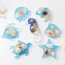 一套海洋主题冰箱贴，创意礼品，包含海马、海龟、贝壳、海星、水母和其他逼真的水生生物，3D 立体设计，适用于厨房冰箱装饰、办公室白板、卧室装饰和海洋主题收藏（款式随机，略有色差） - 海洋風 - 查看 2