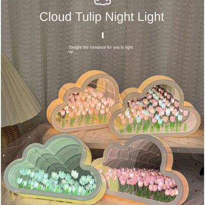 DIY Tulip Night Light, Modern Floral Design, Romantic Gift, Handmade Artificial Flower Night Light Kit, Valentine's Day Gift, Home Decor, Desk Decor, Birthday Gift, Office Gift, Bedside Gift, Exquisite Handmade Craft!