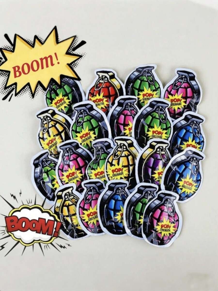 每包50个/100个，CS场景，乐趣无穷。扔出去会发出“砰”的一声，超级放松。适合办公室恶作剧、愚人节恶作剧和课堂娱乐。能给各个年龄段的人带来无穷的快乐。可用作课堂奖励/生日礼物/监狱日礼物，也可作为办公室减压玩具。