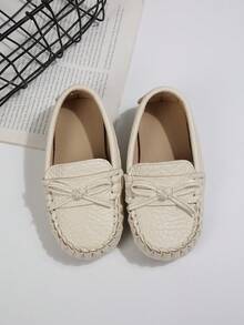 Giày khiêu vũ đế bằng kiểu dáng mới mùa xuân, hè dành cho bé gái, đế mềm mại và chống trơn trượt, phần trên bằng da mềm và đế ngoài bằng cao su mềm, giày thể thao kiểu Oxford thoáng khí. - Màu be - Xem 3