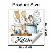 1/2pcs Watercolor Floral Kitchen Wall Stickers, Removable Decals For Dining Room, Cabinet, Vintage Rustic Aesthetic Home Decor - Kitchenware Wall Stickers - View 6