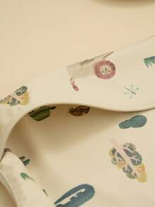 1pc Baby Kids Long Sleeve Bib With Food Catcher Soft PU Fabric Cartoon Pattern Print Smock For Toddlers 6-24 Months Infant Mealtime Essentials - Multicolor - View 6