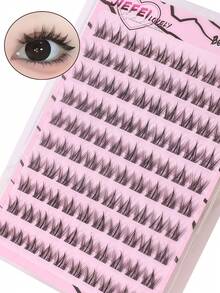 100pcs Dog-Themed False Eyelashes - Slouchy Puppy Cartoon Style, Ultra Soft Lashes, Natural Look, Suitable For Beginners, Jelly Glue - View 2