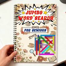 50-Page Leisure Coloring Book, Spiral Bound, Smooth Flipping, Suitable For Elderly, Focuses On Relaxation, Exercises Memory & Concentration, Prevents Cognitive Decline, Easy To Use, No Frustration, Perfect Gift For Family And Friends, Suitable For Holidays Like Easter, Halloween, Mother's Day, Christmas - Word Puzzle Coloring Book - View 1