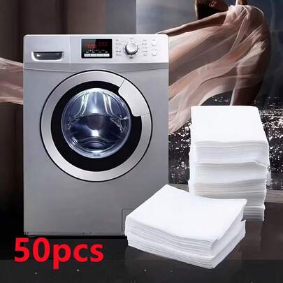 50/100/150/200 tờ giấy giặt trắng - Giấy thấm màu, thích hợp giặt hỗn hợp, phụ kiện máy giặt