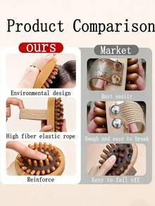 1/2pcs Wooden Massage Brush/Mat, A Body Fat Massage And Therapy Tool For Relieving Fatigue And Soreness, Reducing Fat, Promoting Lymph And Blood Circulation, And Dry Brushing To Remove Dead Skin. It Is The Best Holiday Gift For Friends And Mothers - View 4