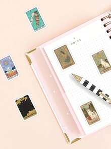 100pcs Vintage Tarot Card Waterproof Stickers, Suitable For Diary, Stationery Decoration, PVC Stickers - Rectangle - View 3