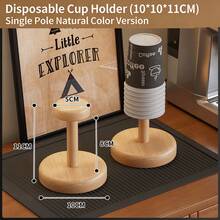 1个胡桃木和黄铜纸杯架，木制一次性纸杯分配器，咖啡/茶杯收纳架 - A - 查看 12