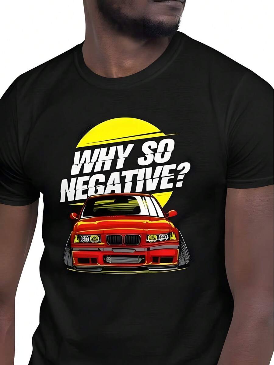 Why So Negative E36 M3 T-Shirt Stance & Drift Gift Tshirt Him Her Tuned Car Gift E36 Tee Unisx T-Shirt - 黑 - 查看 1