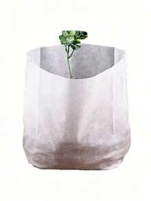 100 PCS Nursery Bags, 5.5"X6.3" Non-Woven Fabric Seedling Bags For Home Garden Supply, Tree, Flower, Vegetable, Nursery Pots Container Plants Pouch - White - View 1