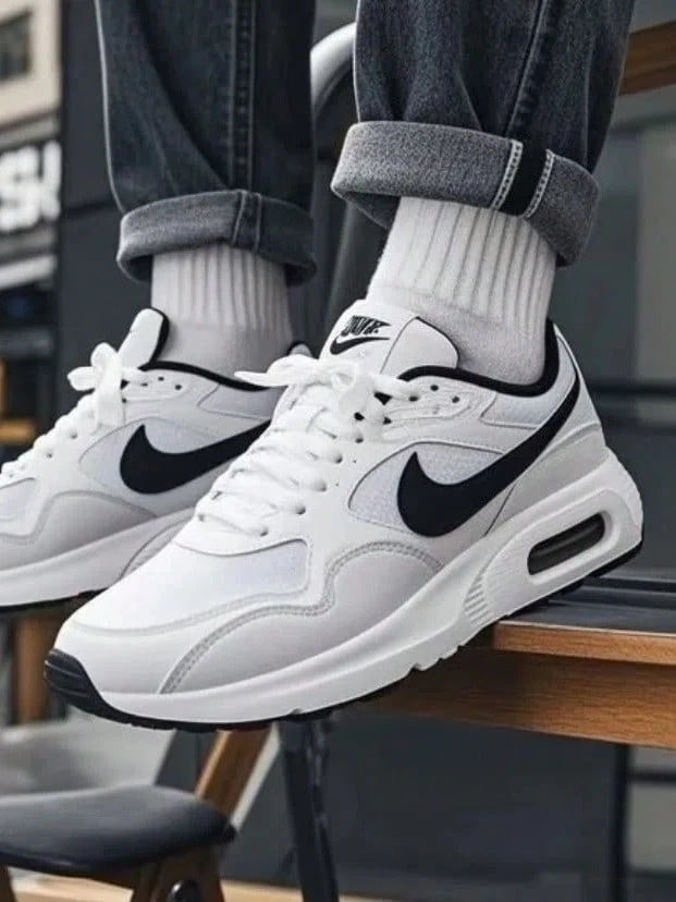 Giày chạy bộ Nike Air Max SC Retro cổ thấp, kiểu dáng thường ngày, phù hợp cho nam giới, thích hợp cho việc đi lại trong thành phố. - Trắng và đen - Xem 1