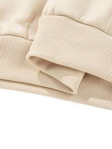 New Men's Solid Color Minimalist Versatile Half-Zip Sweatshirt, Fashionable Autumn/Winter Casual Loose Fit Sweatshirt - Apricot - View 10