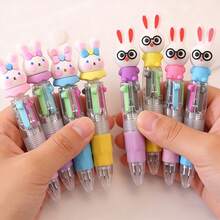 4/10/16 piezas Bolígrafos de punta de bola con forma de conejito de 4 colores - Diseño adorable de conejo, ideal para regalos de Pascua, útiles escolares y artículos esenciales de oficina, accesorios de conejo, Halloween, Pascua, regalo de Navidad - Bolígrafo de Pascua - Ver 2