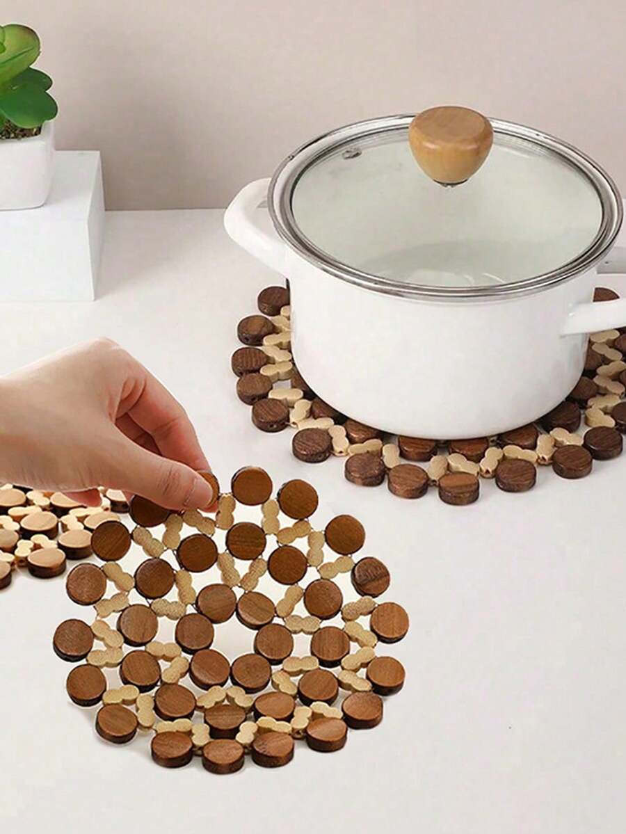 3件套竹制隔热垫，餐垫，隔热垫，耐热盘垫，杯垫，家居厨房用品，家居厨房必备品，厨房用具及设备，圣诞节实用礼物 - 查看 1