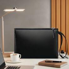 1pc Minimalist Black PU Large Capacity Pencil Case, Multifunctional Pencil Box, School Supplies, Pencil Bag, Office Supplies, Back To School Gift, Back To School Season, Learning Supplies, Multifunctional Pencil Pouch, Stationery Storage Bag - Pencil Case - View 6