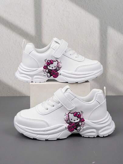 SANRIO 1 Pair Fashionable & Affordable Shoes, Casual Sports Children's Shoes, Basketball Shoes, Suitable For Daily Wear And Outdoor Activities, Christmas Gift, Light-Up Shoes, Outdoor Play Shoes, Fun Design Shoes, Cartoon Print Shoes, Breathable Fabric Shoes, Flexible Sole Shoes, Kids Sports Shoes, Athletic Shoes, Holiday Gift, 2D Flat