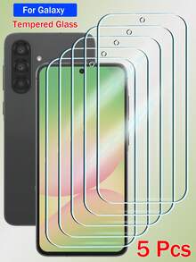 RQVQJ 5pcs Tempered Glass Screen Protector, Compatible With Samsung Galaxy A57 A37 A27 A17 A07 A56 A36 A26 A16 A07 A55 A35 A25 A15 A05 A54 A24 A04 A53 A33 A13 A03 S25 S24 S21 FE Full Coverage Screen Glass - Clear - View 17