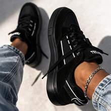 Men's Tesla Skater Shoes, Non-Slip, Comfortable, Casual - màu đen - Xem 1