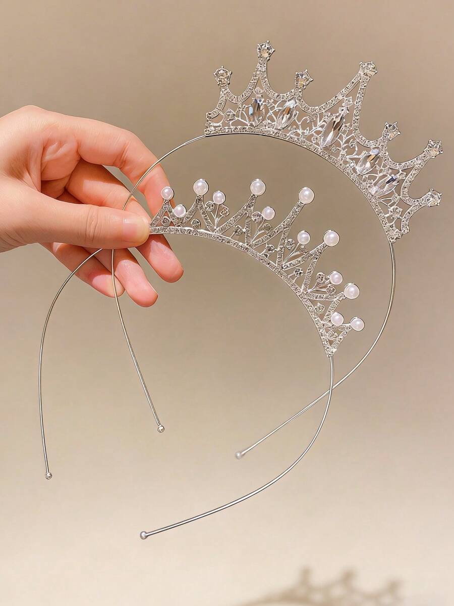 公主皇冠发箍，甜美皇冠发饰，适合作为女孩生日礼物。 - 彩色 - 查看 1