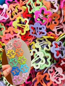 50pcs Girls Cute Colorful Flower Hair Clips, Y2K Holiday Hair Accessories, Ideal Gift Choice, Random Colors - Multicolor - View 2