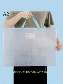 1个加厚A2/A3/A4文件袋，透明网眼设计，两种款式网眼拉链袋，适合存放学生试卷和美术用品 - 彩色 - 查看 21