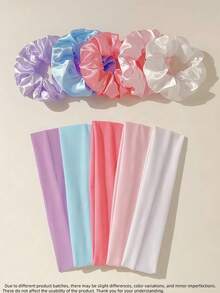 10 Stück/Set rosa & lila Haargummis & Stirnbänder Kombination, modische & vielseitige Haarzubehör - geeignet für Mädchen und Frauen, passend für tägliche Fahrten, Treffen, Dates, Sport & Fitness, verschiedene Farben zur Auswahl, leicht zu verschiedenen Stilen kombinierbar, Haarschmuck - Verschiedenfarbig - Übersicht 4