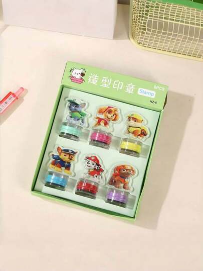 Paw Patrol 5枚/10枚汪汪队立大功系列可爱印章。包含毛毛、阿奇、灰灰、路马、天天、珠珠、追踪犬、塔克、艾拉、雷克斯、野猫、自由等角色，随机个性化趣味教师印章，课堂奖励印章
