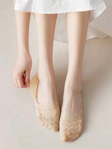 Women's Summer Lace Non-Slip Invisible Socks Fashion Cool Breathable Mesh Comfy Low Cut Boat Socks - Multicolor - View 9