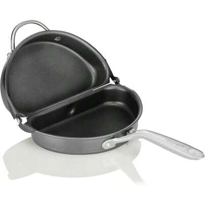 TECHEF - Frittata And Omelette Pan, Nonstick Double Sided Folding Pan, Made In Korea ( (Black)